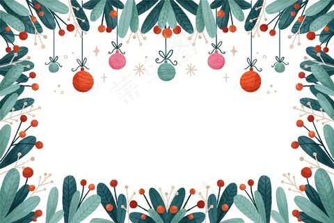 水彩画圣诞背景