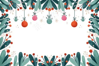 水彩画圣诞背景
