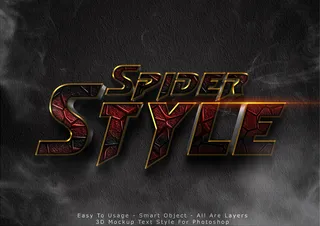 3d蜘蛛模型样机文本样式效果