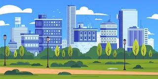 城市天际线地标插图