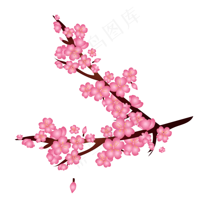 春天桃花梅花(3000X3000(DPI:299))ai矢量模版下载