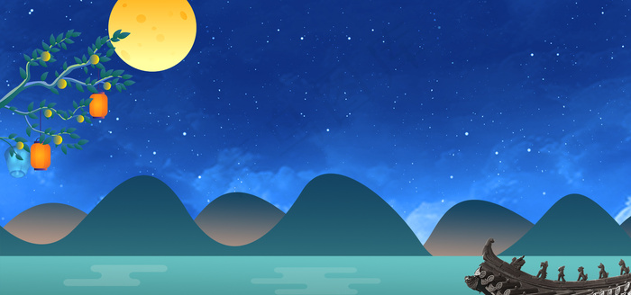 中秋团圆展板背景素材