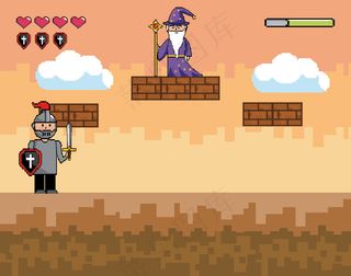 街机游戏世界与像素场景