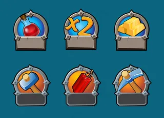 卡通游戏按钮系列