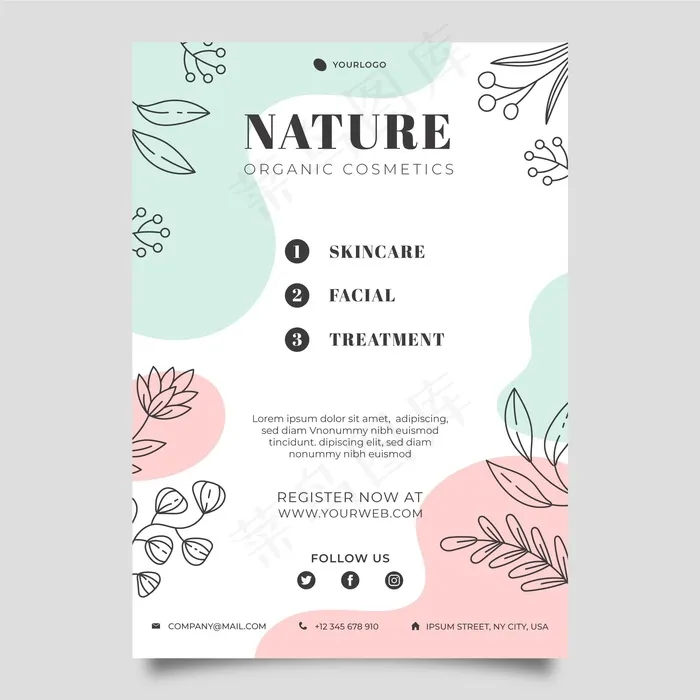 自然宣传单,DM传单模板eps,ai矢量模版下载