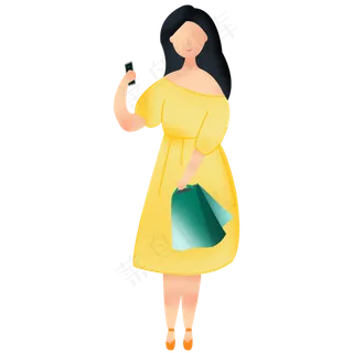 购物达人双十一扁平卡通人物