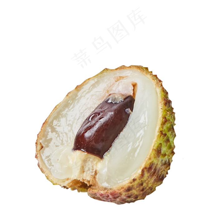 切开一半的一粒荔枝免抠图