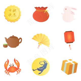 中秋节日图标矢量图