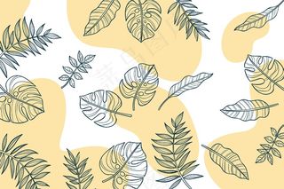 有柔和颜色背景的线形叶子