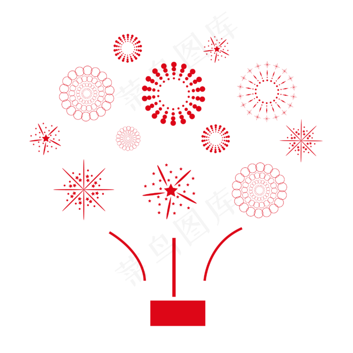 新年春节放烟花(3000*3000px 300 dpi )ai矢量模版下载