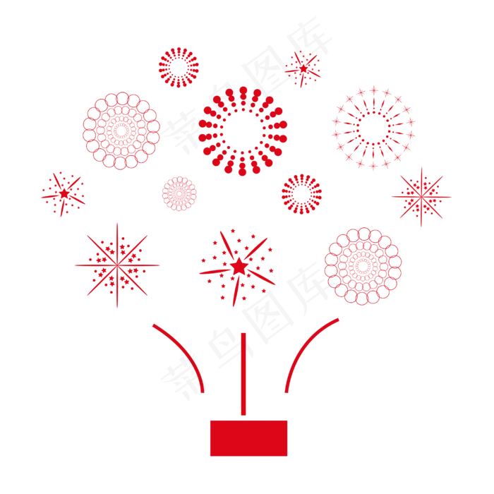 新年春节放烟花(3000*3000px 300 dpi )ai矢量模版下载