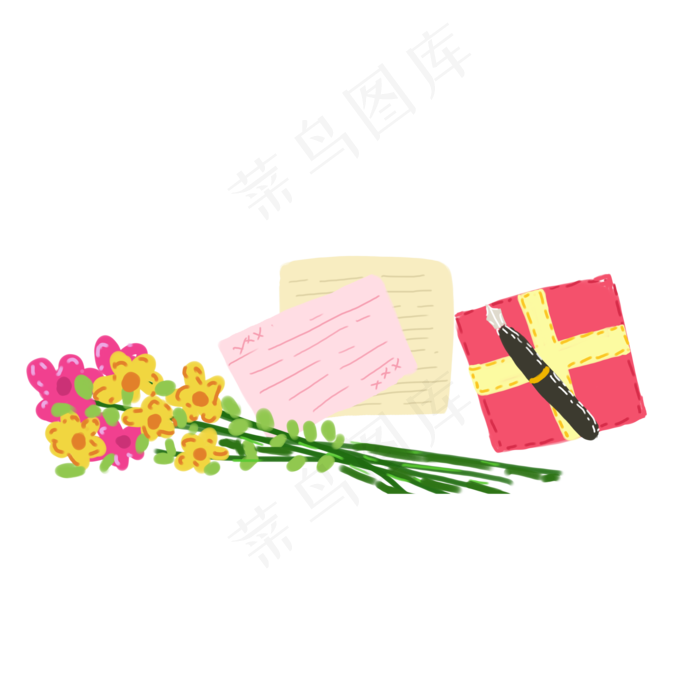  贺卡鲜花和礼物 (2000X2000(DPI:150))psd模版下载