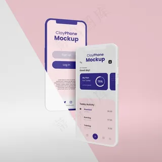 手机屏幕上的应用程序界面模型样机