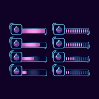 一套gui奇幻rpg魔瓶魔药进度条游戏ui资产元素