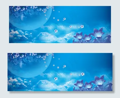 七夕情人蓝色浪漫梦幻素材免费下载