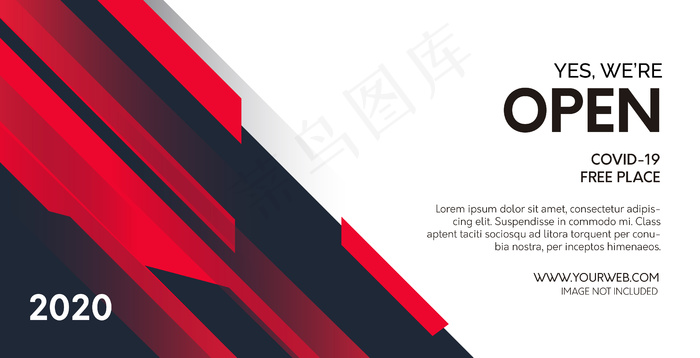 现代covid-19开幕式横幅bannereps,ai矢量模版下载