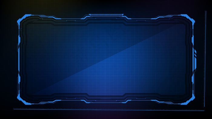 抽象的未来主义背景。蓝色发光科技科幻框架hud ui