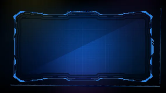 抽象的未来主义背景。蓝色发光科技科幻框架hud ui
