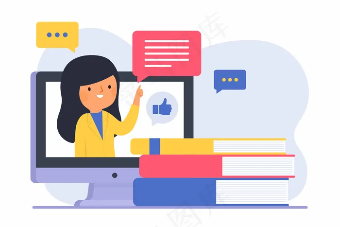 长发女网上教学eps,ai矢量模版下载
