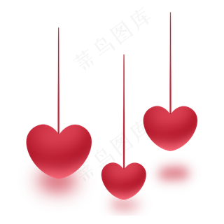 大红色立体七夕情人节浪漫爱心