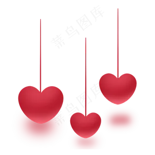 大红色立体七夕情人节浪漫爱心