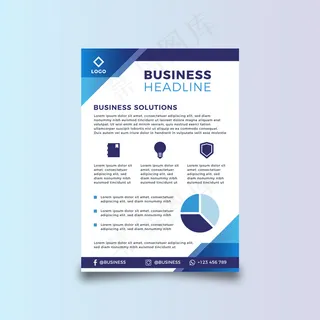 抽象商务宣传单,DM传单模板