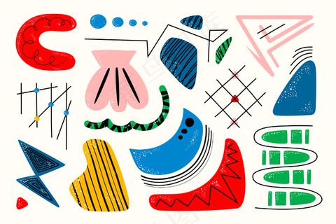 手绘抽象有机形状背景