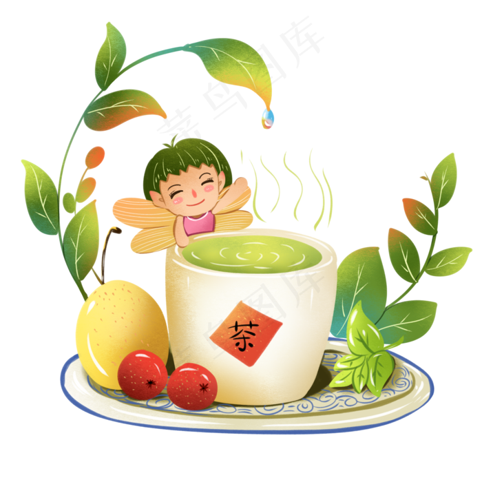 二十四节气白露可爱插画