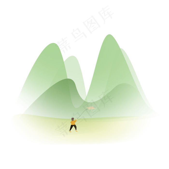 重阳放风筝插画元素