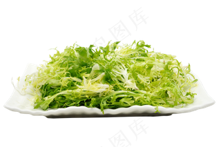 一盘绿色蔬菜苦菊