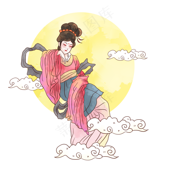 传统古典嫦娥素材(2000X2000(DPI:300))psd模版下载