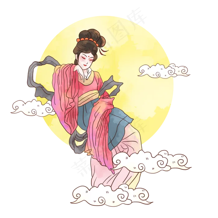 传统古典嫦娥素材(2000X2000(DPI:300))psd模版下载