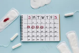 女性卫生用品和日历