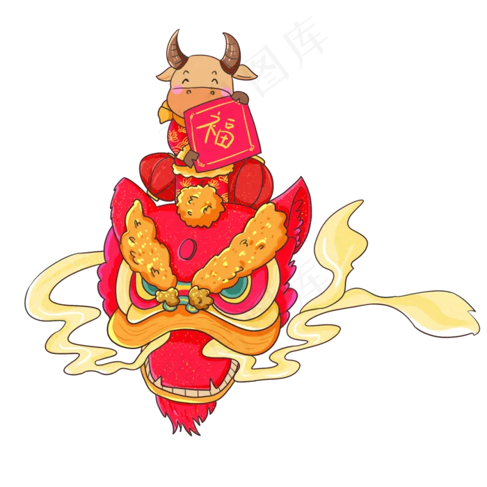 2021喜庆牛年新年(2000X2000(DPI:300))psd模版下载