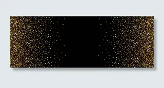 抽象的黑色和金色粒子横幅banner