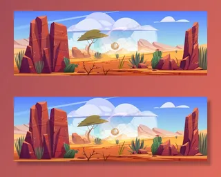 非洲沙漠自然景观，风滚草沿着干热荒芜的非洲大自然滚动