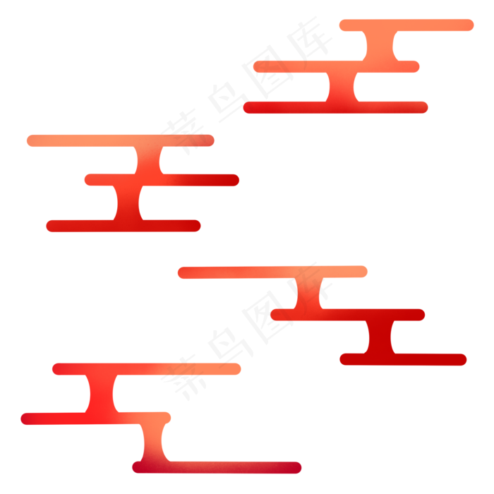 七夕情人节红色渐变祥云