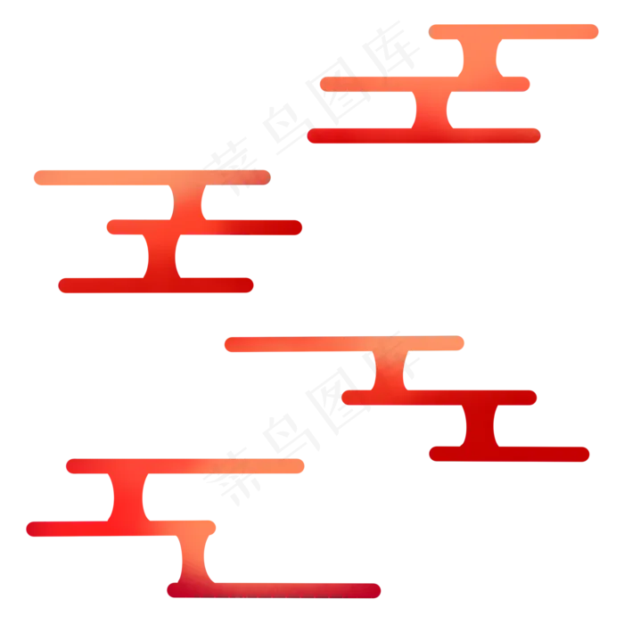 七夕情人节红色渐变祥云(2000X2000(DPI:300))psd模版下载