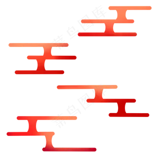 七夕情人节红色渐变祥云