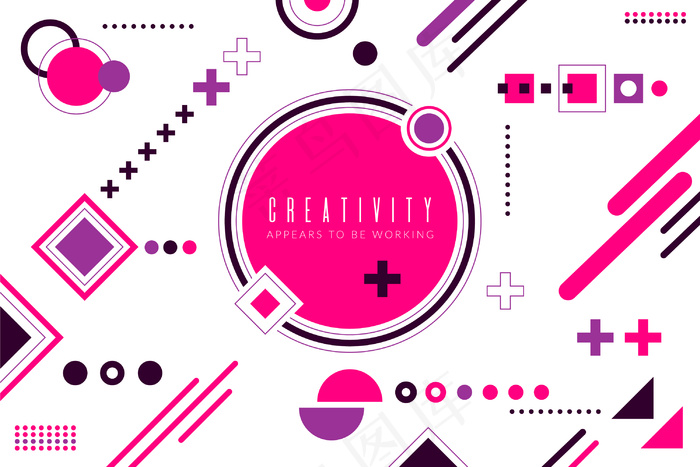 平面设计粉色几何形状背景