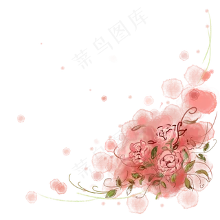 七夕粉色花朵装饰边框