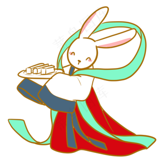 端着桂花糕的玉兔