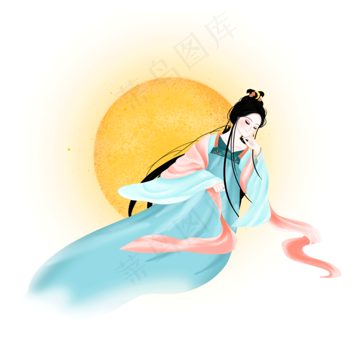 中秋节卡通嫦娥(2000X2000(DPI:300))psd模版下载