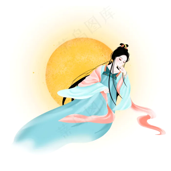 中秋节卡通嫦娥(2000X2000(DPI:300))psd模版下载