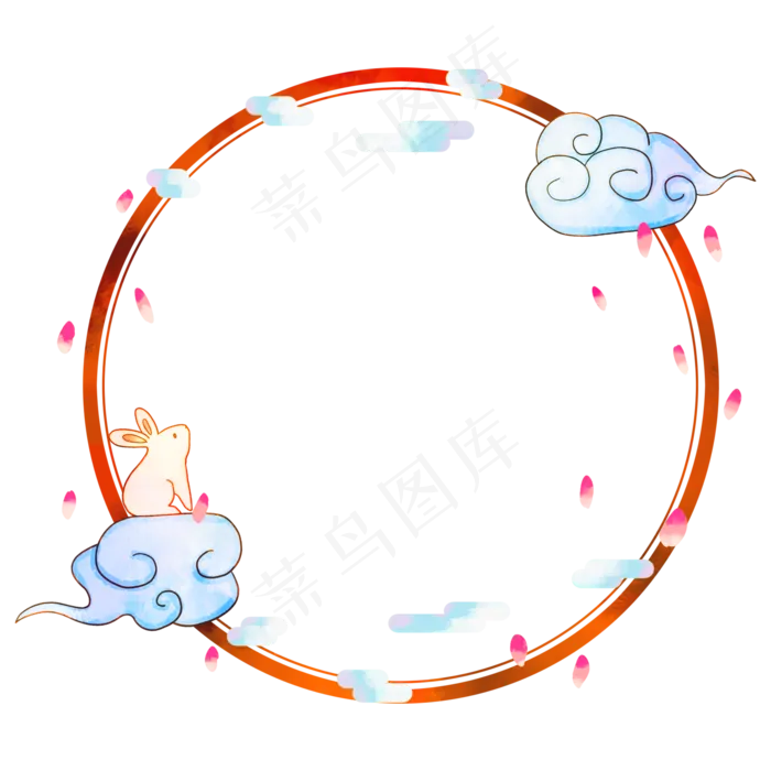 中秋节兔子圆形边框(2000X2000(DPI:300))psd模版下载