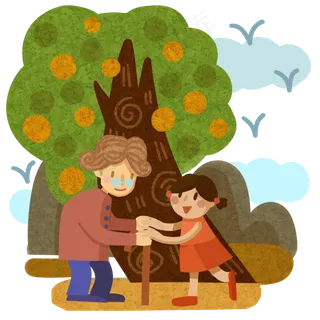 重阳敬老关爱看望祖孙奶奶天伦之