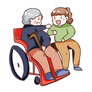 手绘卡通重阳节老人