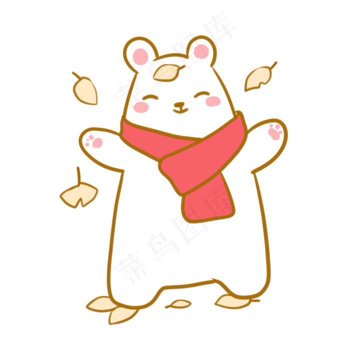 白熊与落叶(2100X2100(DPI:300))psd模版下载