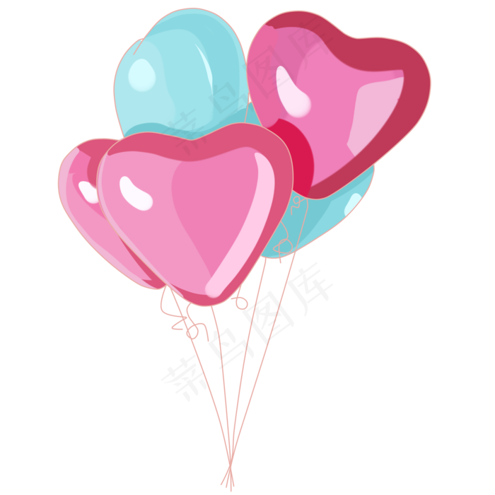 心型气球卡通插画