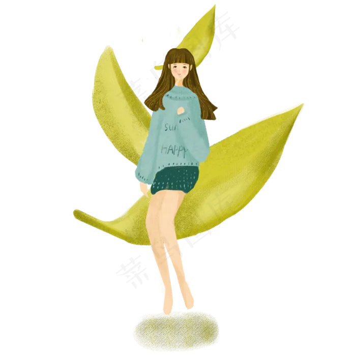 秋游秋分唯美女孩免抠图(2000X2000(DPI:300))psd模版下载